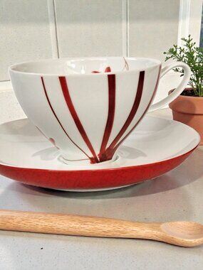 Discontinued Mikasa ‘Pure Red’ Coffee Cup and Saucer Set